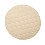 Tapis d'éveil beige rond matelassé