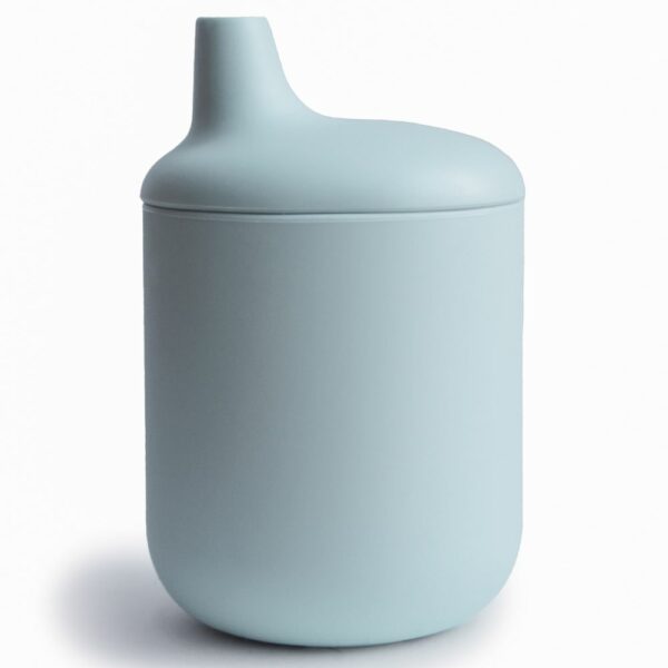 Tasse à bec en silicone bleu pour les bébés