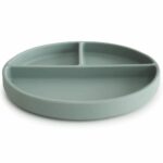 Assiette en silicone bleu à compartiments pour enfants