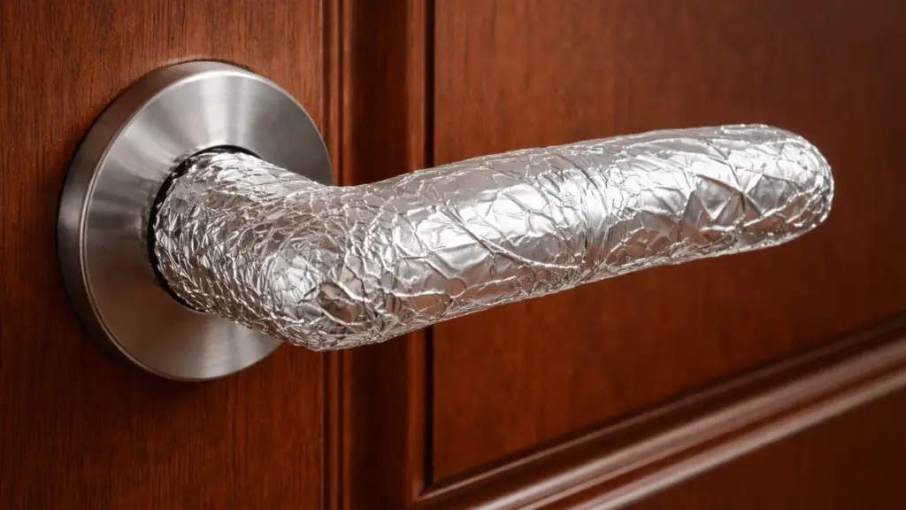 Pourquoi les bricoleurs malins enveloppent désormais leurs poignées de porte dans du papier aluminium